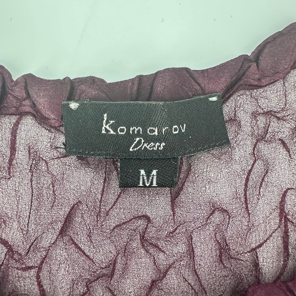 Komarov Womens M Midi Dress Semi Sheer Cocktail Dark Romantic Whimsigoth Purple - Picture 5 of 9